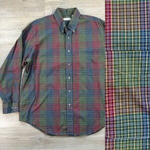 Andhurst XL Men's Patchwork Plaid Button Down Cotton‎ Blend Multicolor Casual